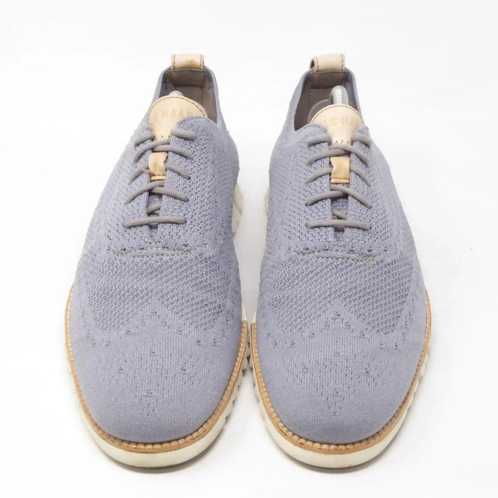 Cole Haan Mens Zerogrand Wingtip Oxford Shoes Gray Knit 9.5M